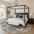 8' Pewter And Gray Abstract Washable Round Rug With UV Protection