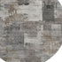 8' Pewter And Gray Abstract Washable Round Rug With UV Protection