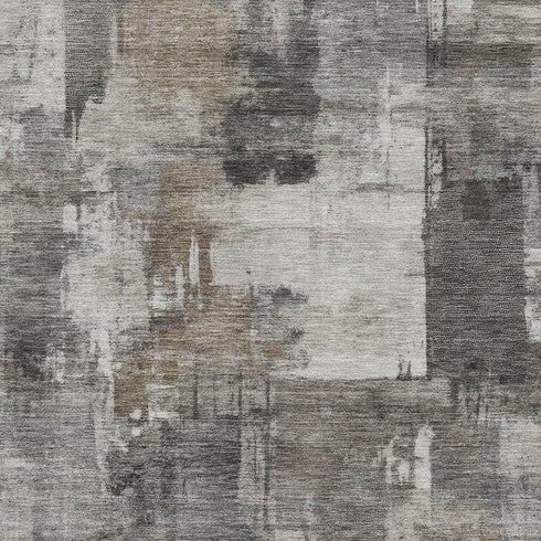 8' X 10' Pewter And Gray Abstract Washable Area Rug With UV Protection