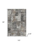 8' X 10' Pewter And Gray Abstract Washable Area Rug With UV Protection