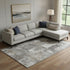 8' X 10' Pewter And Gray Abstract Washable Area Rug With UV Protection