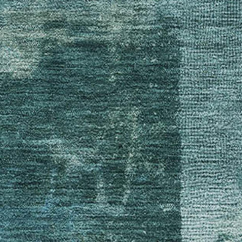 8' X 10' Teal And Aqua Abstract Washable Area Rug With UV Protection
