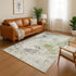 8' X 10' Linen And Gray Abstract Washable Area Rug With UV Protection