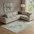 8' X 10' Linen And Gray Abstract Washable Area Rug With UV Protection