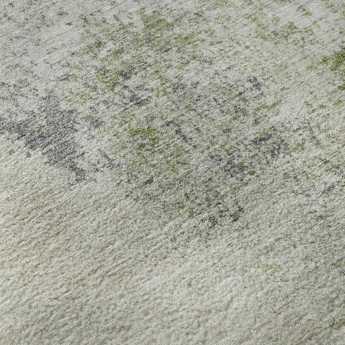 8' X 10' Linen And Gray Abstract Washable Area Rug With UV Protection