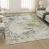 8' X 10' Linen And Gray Abstract Washable Area Rug With UV Protection