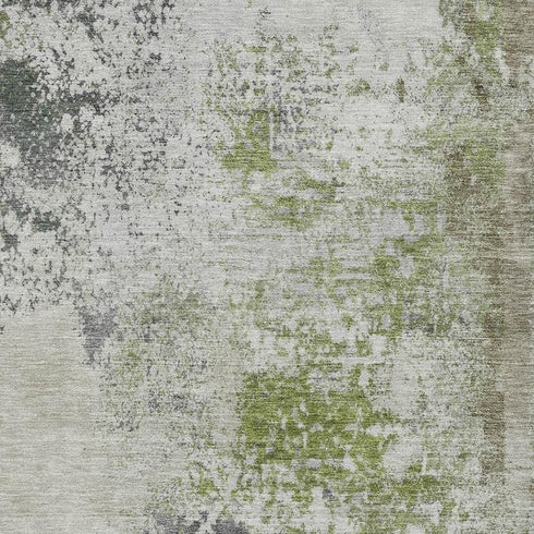 9' X 12' Linen And Gray Abstract Washable Area Rug With UV Protection
