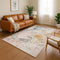 8' X 10' Pink And Copper Abstract Washable Area Rug With UV Protection