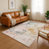 8' X 10' Pink And Copper Abstract Washable Area Rug With UV Protection