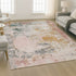 8' X 10' Pink And Copper Abstract Washable Area Rug With UV Protection