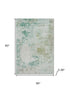 5' X 8' Light Taupe And Teal Abstract Washable Area Rug With UV Protection