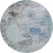 8' Turquoise And Gray Abstract Washable Round Rug With UV Protection