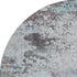 8' Turquoise And Gray Abstract Washable Round Rug With UV Protection