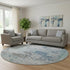 8' Turquoise And Gray Abstract Washable Round Rug With UV Protection