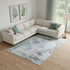 8' X 10' Turquoise And Gray Abstract Washable Area Rug With UV Protection