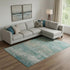8' X 10' Aqua And Beige Abstract Washable Area Rug With UV Protection
