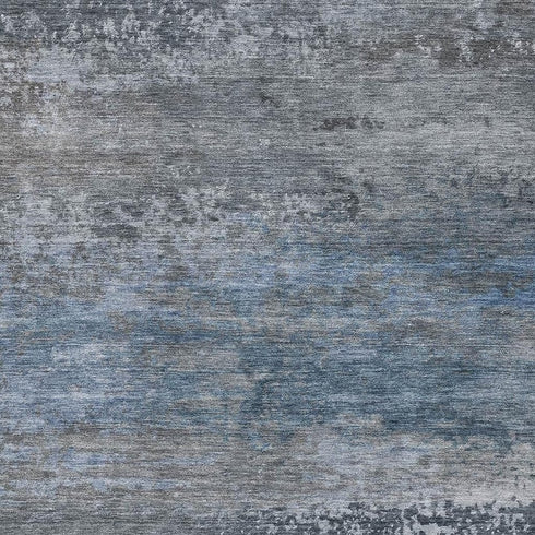 5' X 8' Pewter And Charcoal Abstract Washable Area Rug With UV Protection