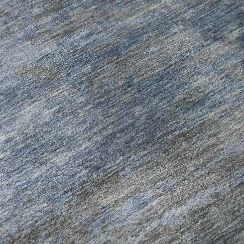 5' X 8' Pewter And Charcoal Abstract Washable Area Rug With UV Protection