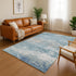8' X 10' Sky Blue And Gray Abstract Washable Area Rug With UV Protection