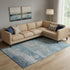 8' X 10' Sky Blue And Gray Abstract Washable Area Rug With UV Protection