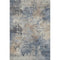 5' X 8' Denim Blue And Beige Abstract Washable Area Rug With UV Protection