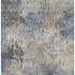 5' X 8' Denim Blue And Beige Abstract Washable Area Rug With UV Protection