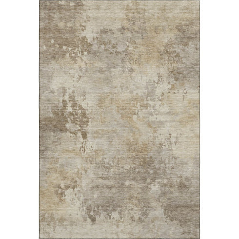 9' X 12' Tan And Beige Abstract Washable Area Rug With UV Protection