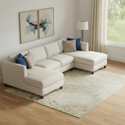 9' X 12' Tan And Beige Abstract Washable Area Rug With UV Protection