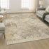 9' X 12' Tan And Beige Abstract Washable Area Rug With UV Protection