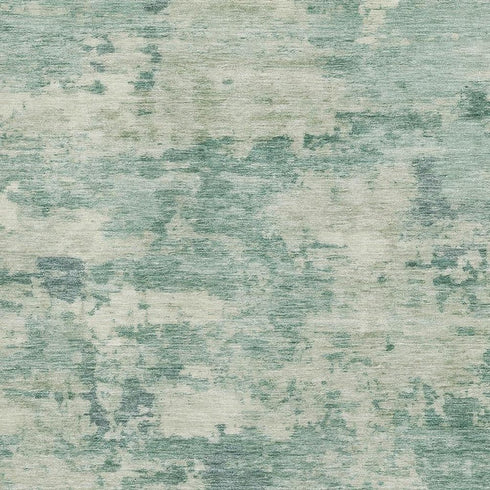 8' X 10' Teal And Linen Abstract Washable Area Rug With UV Protection