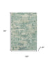 8' X 10' Teal And Linen Abstract Washable Area Rug With UV Protection