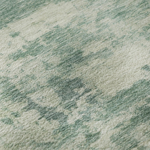 9' X 12' Teal And Linen Abstract Washable Area Rug With UV Protection