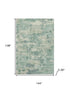 9' X 12' Teal And Linen Abstract Washable Area Rug With UV Protection