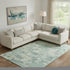 9' X 12' Teal And Linen Abstract Washable Area Rug With UV Protection