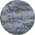 8' Blue And Charcoal Abstract Washable Round Rug With UV Protection