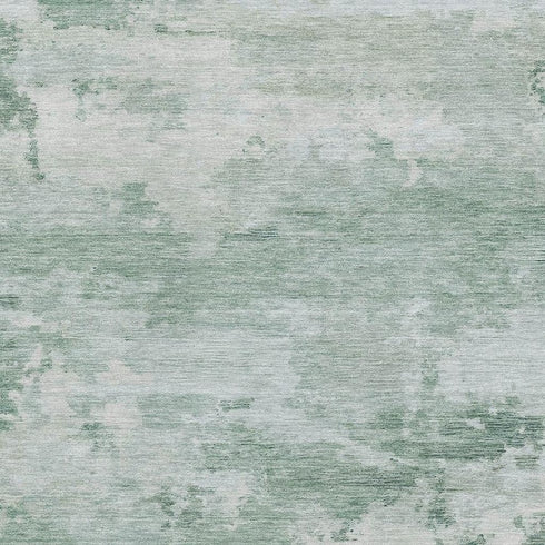 5' X 8' Mint Green And Pale Aqua Abstract Washable Area Rug With UV Protection