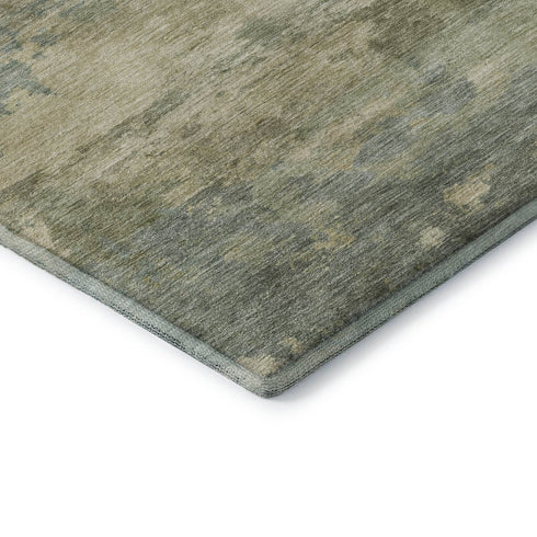 5' X 8' Pale Aqua And Beige Abstract Washable Area Rug With UV Protection