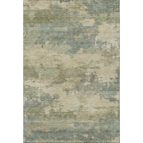 5' X 8' Pale Aqua And Beige Abstract Washable Area Rug With UV Protection