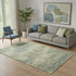 5' X 8' Pale Aqua And Beige Abstract Washable Area Rug With UV Protection