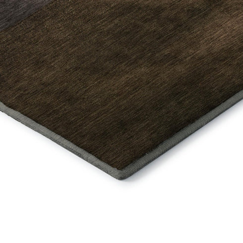 5' X 8' Brown And Blue Nautical Washable Area Rug With UV Protection
