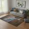 5' X 8' Brown And Blue Nautical Washable Area Rug With UV Protection