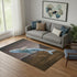 5' X 8' Brown And Blue Nautical Washable Area Rug With UV Protection