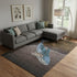 9' X 12' Brown And Blue Nautical Washable Area Rug With UV Protection