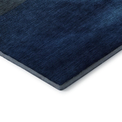 5' X 8' Blue And Brown Nautical Washable Area Rug With UV Protection