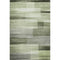 5' X 8' Green And Ivory Striped Washable Area Rug With UV Protection