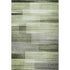 5' X 8' Green And Ivory Striped Washable Area Rug With UV Protection
