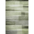 8' X 10' Green And Ivory Striped Washable Area Rug With UV Protection