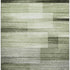 8' X 10' Green And Ivory Striped Washable Area Rug With UV Protection