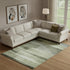 8' X 10' Green And Ivory Striped Washable Area Rug With UV Protection