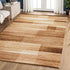 9' X 12' Rust And Ivory Striped Washable Area Rug With UV Protection